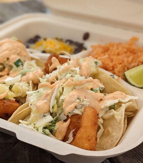 Kauaʻi Food Trucks 2 - taco plate served from a food truck on Kauai