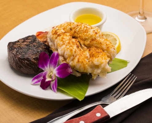 The Bull Shed Restaurant -lobster with steak dinner